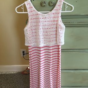 Girls Lace Bow Maxi Dress